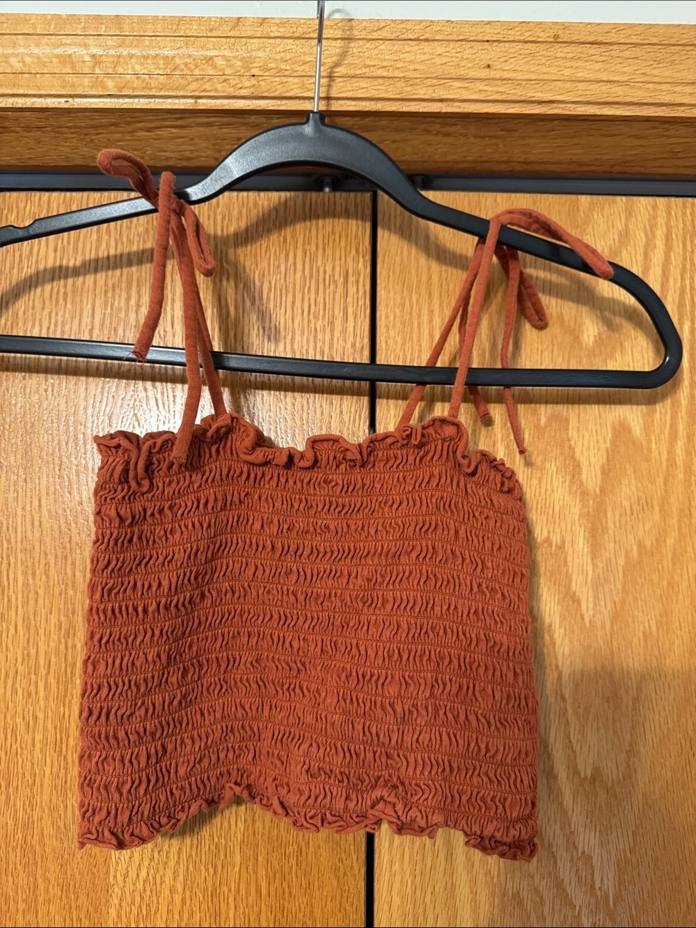 wild fable Rust orange Tie-Shoulder Crop Top